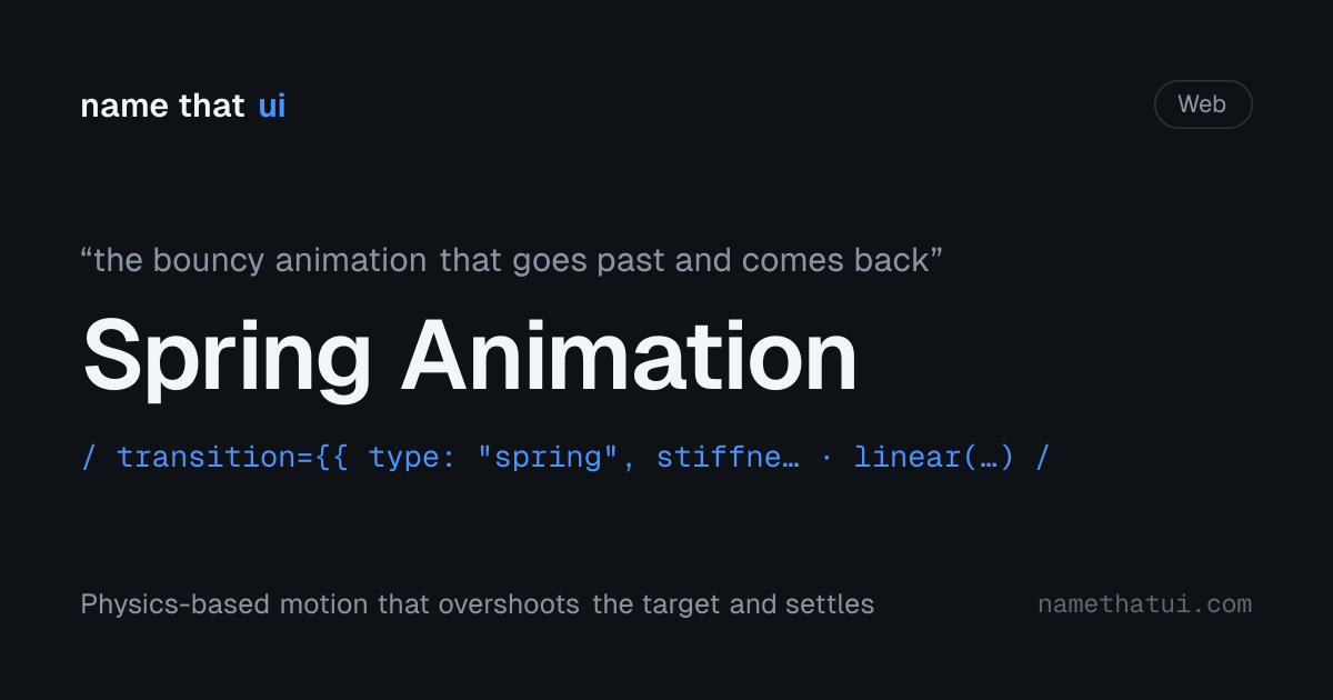 Spring Animation — NameThatUI